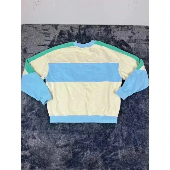 Lorna Jane Oversized Racer Sweatshirt Colorblock Women's L Green Blue Pullover - Picture 8 of 11